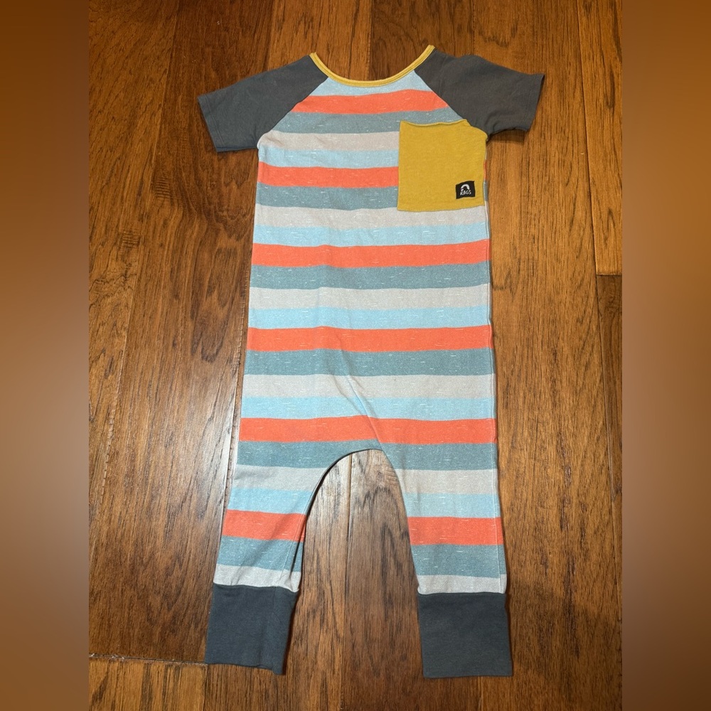 Rags to Raches Gray and Orange Bodysuit One Piece